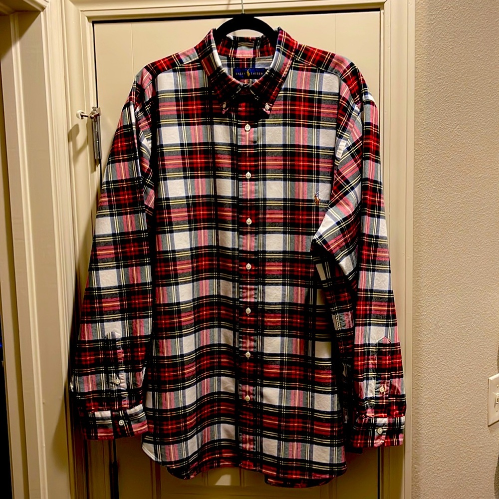 Mens Ralph Lauren long sleeve button up shirt! 2XB. Like new! Great shirt!